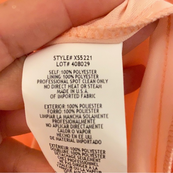 Xscape Peachy Orange On should Draped Embellished Gown - Picture 14 of 16